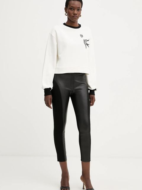 Pinko bluza bawełniana damska kolor biały gładka 105609 A2TD