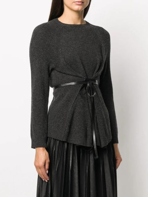 Valentino Garavani ribbon belted jumper - Grey