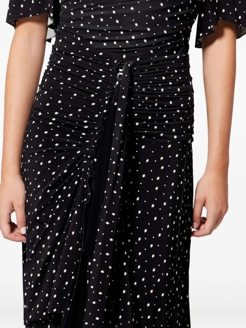ISABEL MARANT Gyelle polka-dot gathered-waist skirt - Black