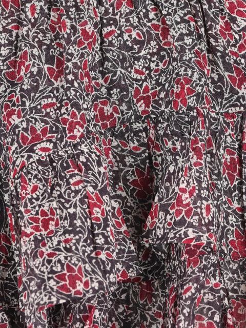 ISABEL MARANT floral-print ruffled mini skirt - Black