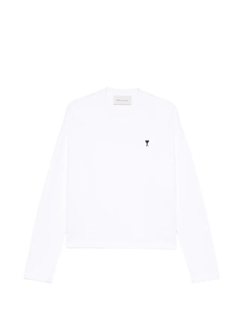 AMI Paris long-sleeved embroidered sweatshirt - White - zdjęcie produktu nr 1