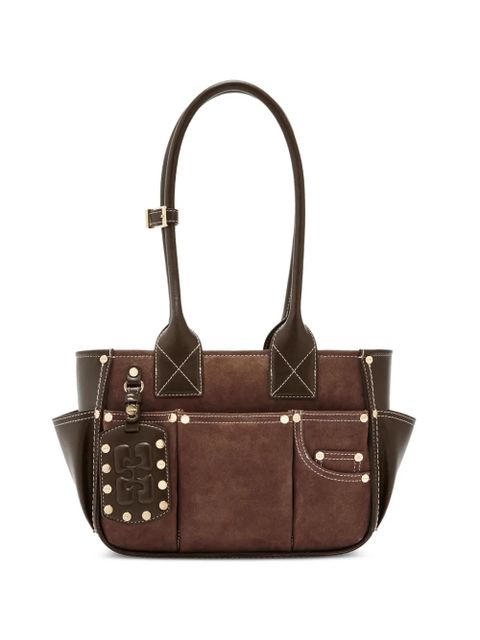 GANNI stud embellished shoulder bag - Brown - zdjęcie produktu nr 1