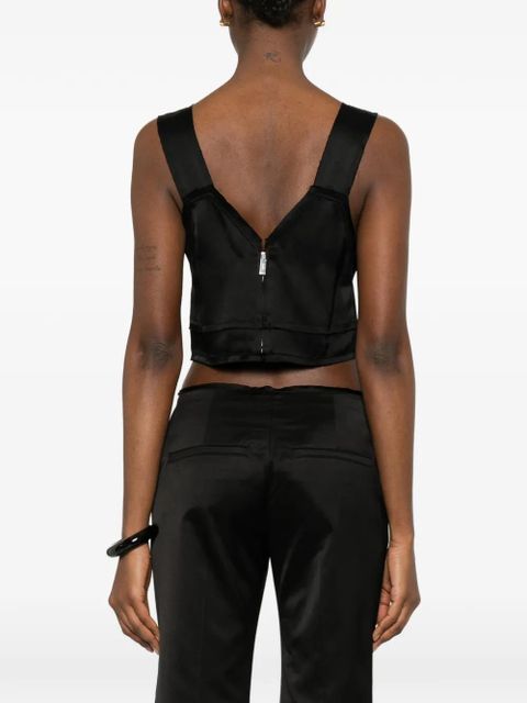 TOTEME cropped V-neck top - Black