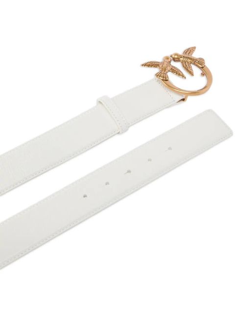 PINKO Love Birds-buckle belt - White