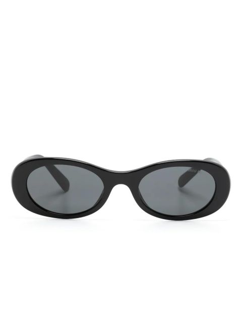 Miu Miu Eyewear Miu Glimpse oval-frame sunglasses - Black - zdjęcie produktu nr 1