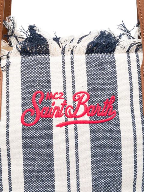 MC2 Saint Barth striped frayed tote bag - Blue
