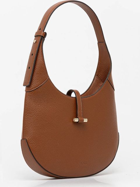 BOSS torebka skórzana kolor brązowy 50542044