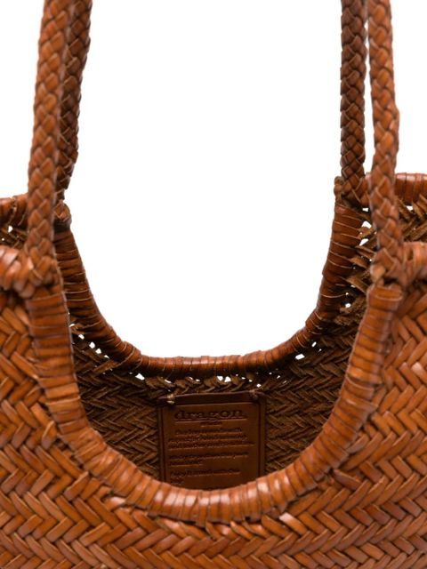 DRAGON DIFFUSION diagonal woven tote bag - Brown