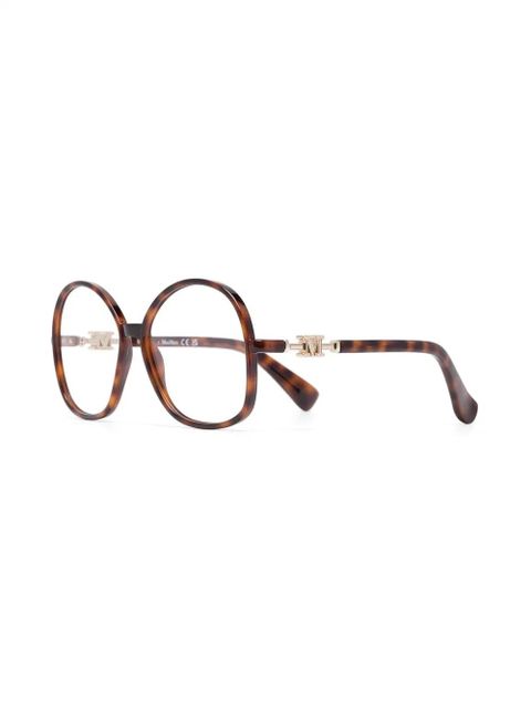 Max Mara Eyewear tortoiseshell-effect oversized glasses - Brown