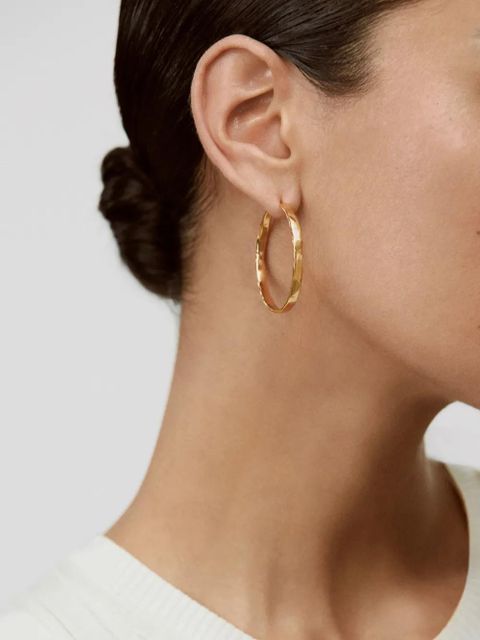 Monica Vinader largeSiren Muse Wave hoop earrings - Gold