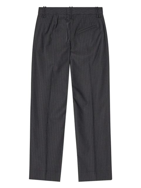 GANNI pleated pinstripe trousers - Grey