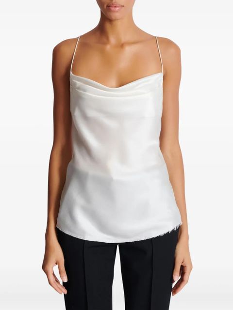 Balmain draped satin top - White