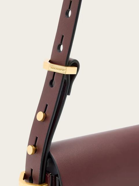 AllSaints torebka skórzana ETTA kolor bordowy W294XD