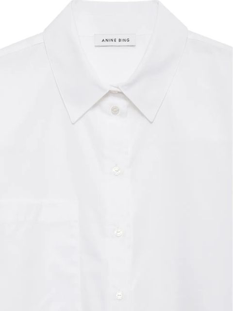 ANINE BING Essie cropped pocket shirt - White