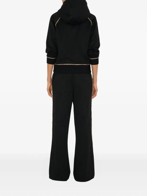 Burberry check-pattern trim track pants - Black
