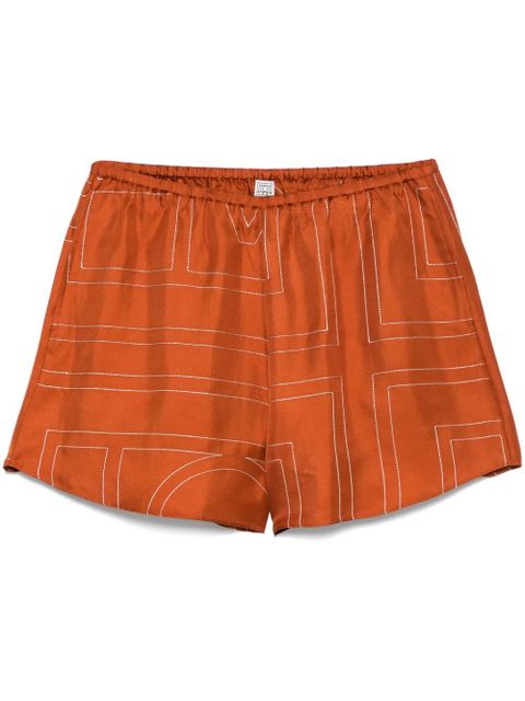 TOTEME monogram silk shorts - Brown - zdjęcie produktu nr 1