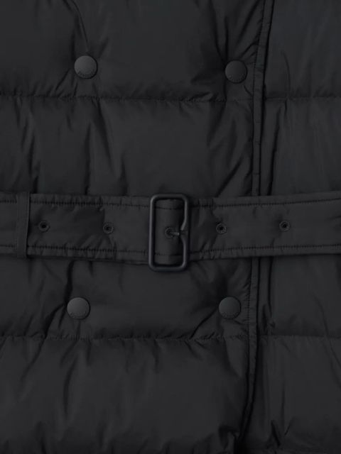 Burberry hooded belted puffer jacket - Black