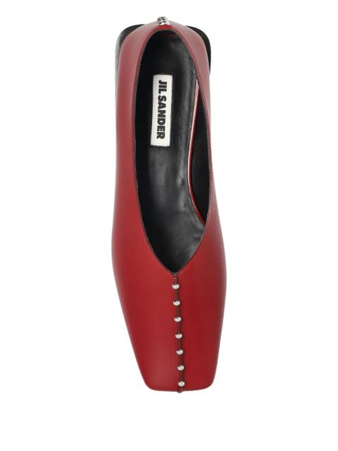 Jil Sander stud-detail ballet flats - Red