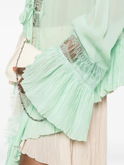 Blumarine lace ruffled blouse - Green