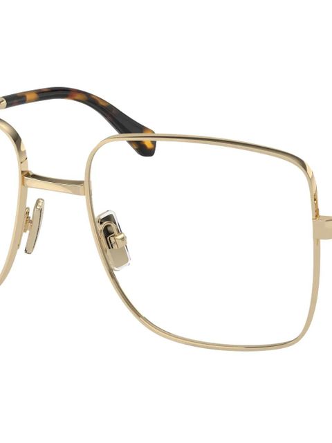 Miu Miu Eyewear logo-plaque square glasses - Gold - zdjęcie produktu nr 2