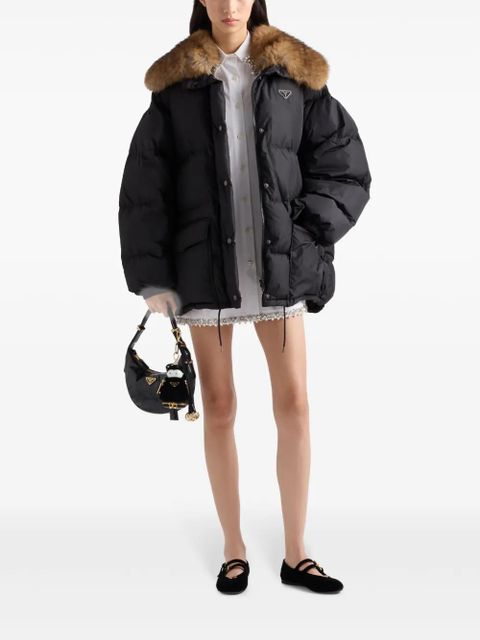 Prada enamel triangle-logo padded jacket - Black - zdjęcie produktu nr 2