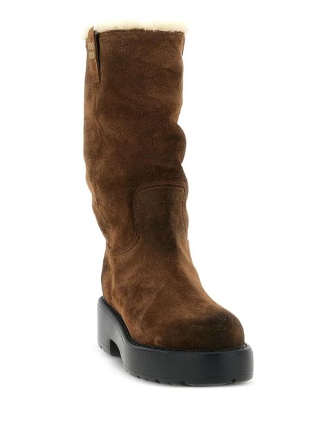 Miu Miu round-toe boots - Brown