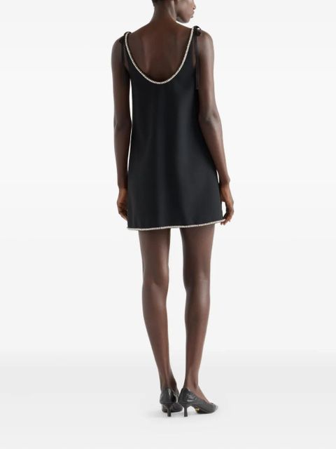 Prada beaded tie-strap mini dress - Black