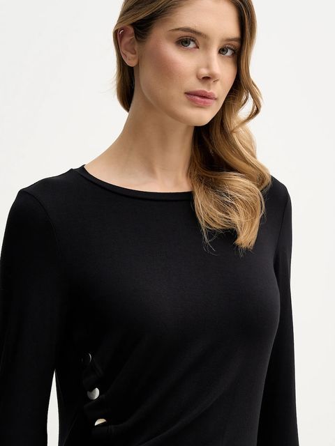 Sisley longsleeve kolor czarny 3JPXL108C