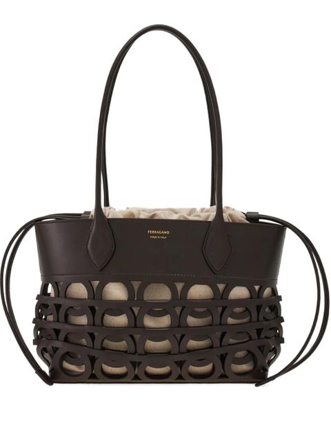 Ferragamo small Gancini tote bag - Brown - zdjęcie produktu nr 1