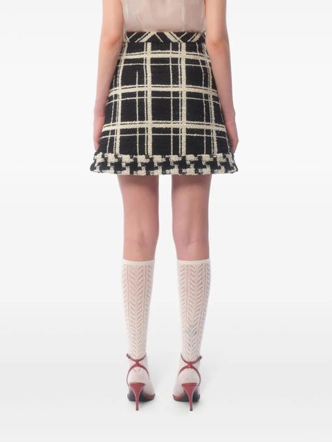 Valentino Garavani checked tweed mini skirt - Black