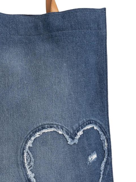Moschino heart-appliqué tote bag - Blue