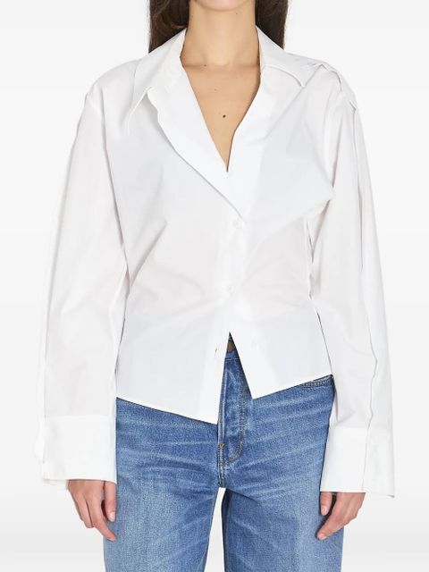 The Attico asymmetrical V-neck shirt - White - zdjęcie produktu nr 1