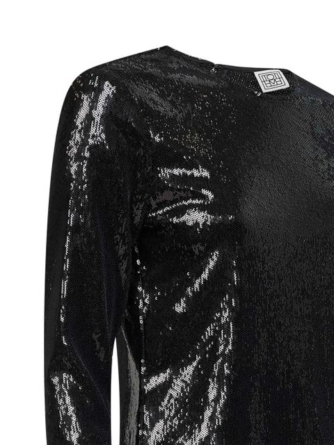 TOTEME sequin crew-neck top - Black