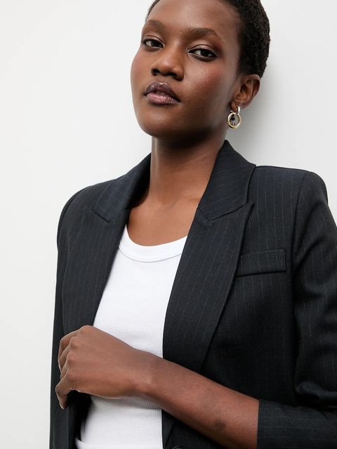 Answear.LAB marynarka kolor granatowy jednorzędowa