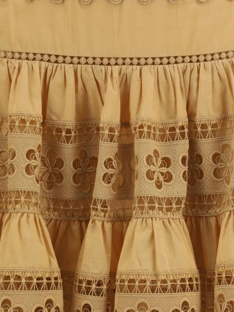 Charo Ruiz Ibiza Lea broderie anglaise tiered skirt - Neutrals