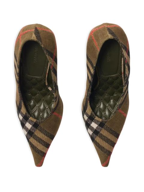 Burberry checked pointed-toe pumps - Brown