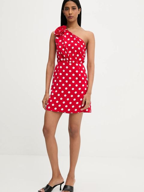 Answear.LAB sukienka kolor czerwony mini rozkloszowana