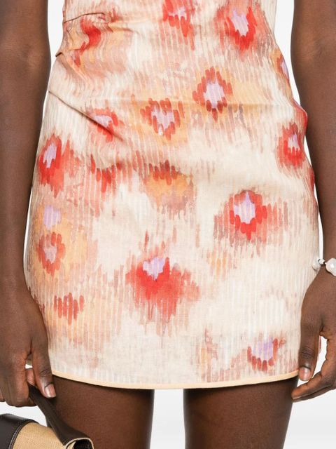 SIR. Fiorella floral-print strapless minidress - Neutrals