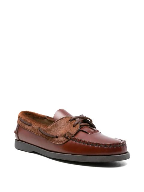Hereu leather boat shoes - Brown