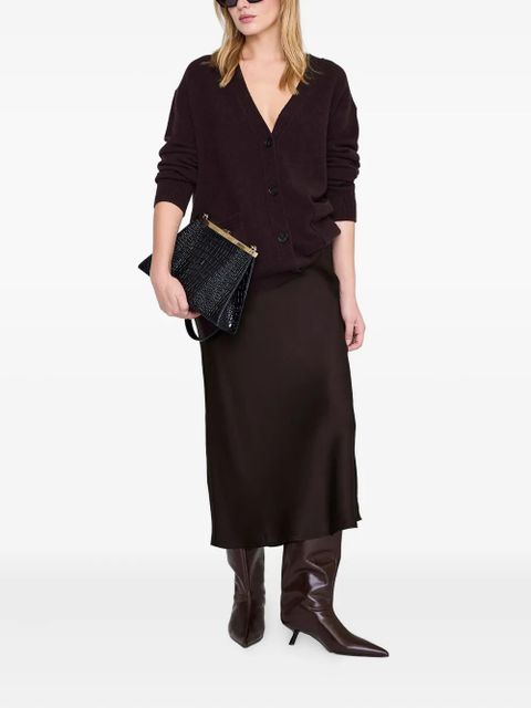 ANINE BING Bar silk midi skirt - Brown - zdjęcie produktu nr 2