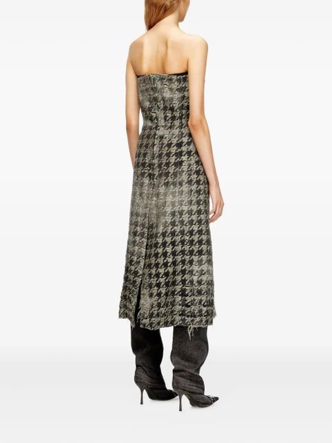 Diesel houndstooth frayed dress - Black