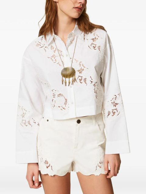 TWINSET lace-details shirt - White