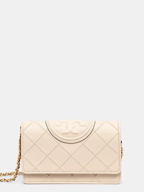 Tory Burch torebka skórzana Fleming kolor beżowy 138853