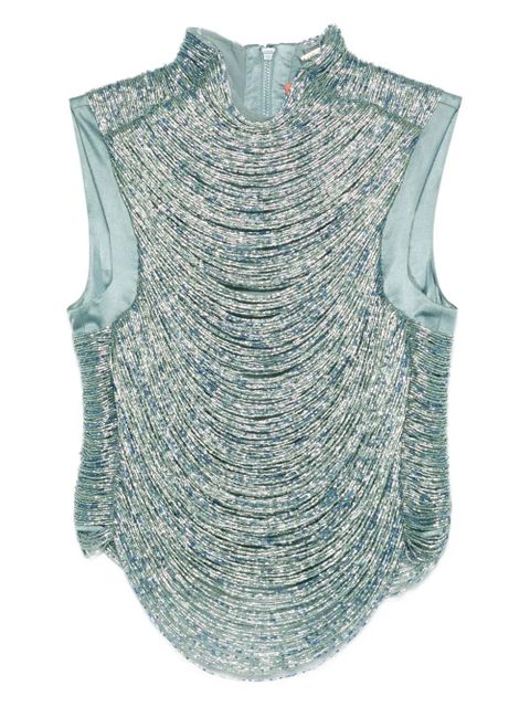 Cult Gaia Taraji beaded high-neck top - Blue - zdjęcie produktu nr 1