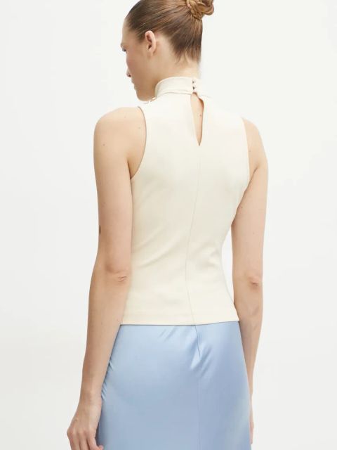 Guess bluzka FANNIE damska kolor beżowy gładka W5RP05 KCBO2