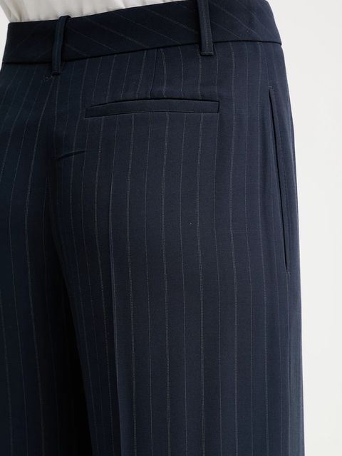 BOSS spodnie damskie kolor granatowy szerokie high waist 50548479