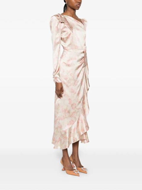 Alessandra Rich silk midi dress - Neutrals