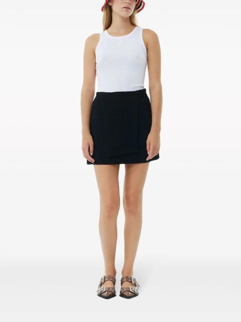GANNI wrap-design textured miniskirt - Black - zdjęcie produktu nr 2