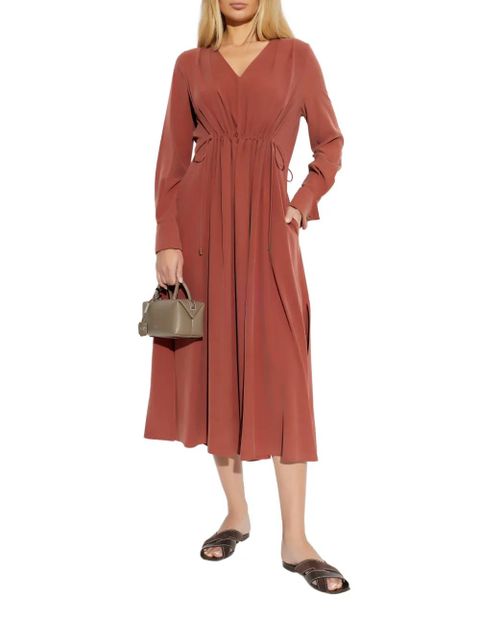 Max Mara V-neck tie midi dress - Brown - zdjęcie produktu nr 2