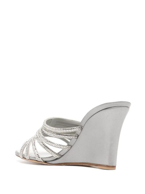 René Caovilla 90mm full-trim wedge sandals - Grey